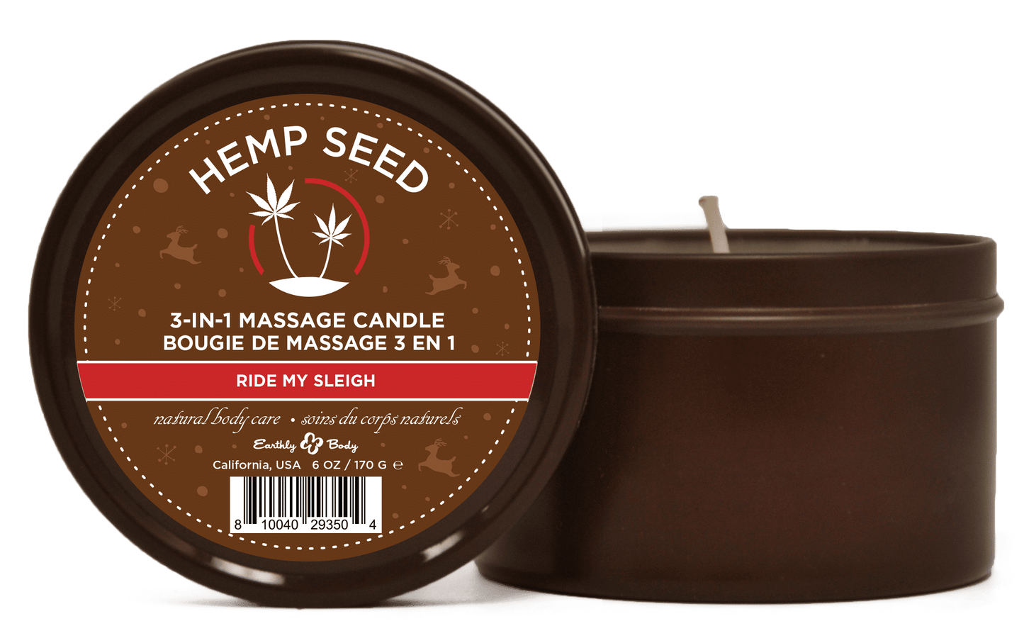 Hemp Seed 3-in-1 Massage Candle Ride My Sleigh 6oz/ 170 G