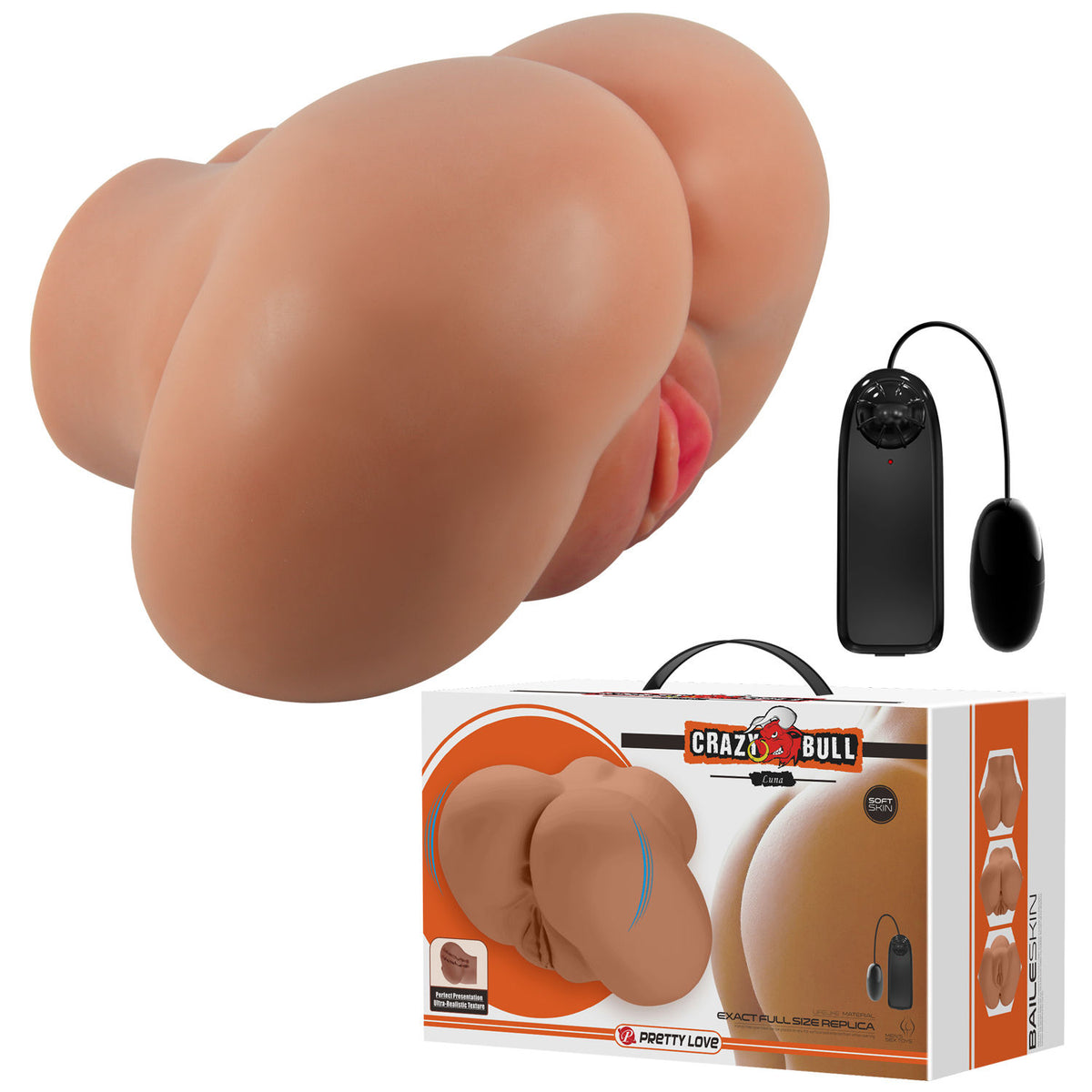 Luna Realistic Vagina and Ass Vibrator - Light