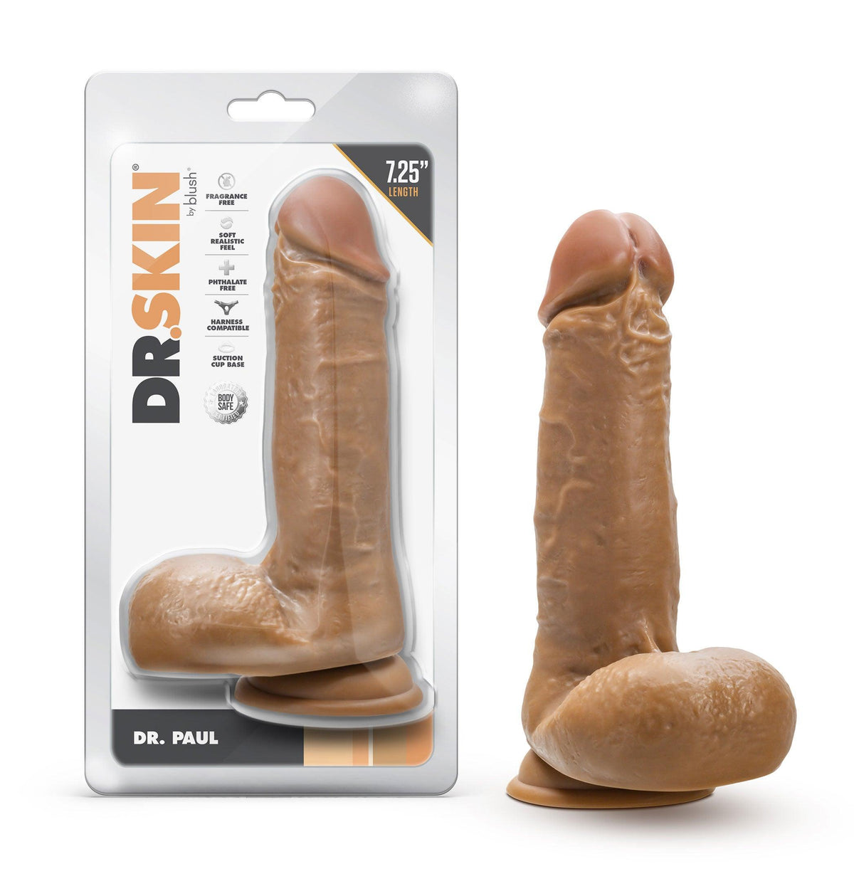 Dr. Skin - Dr. Paul - 7.25 Inch Dildo With Balls - Tan - Love It Wet