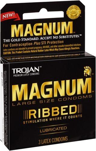 Trojan Magnum Ribbed - 3 Pack - Love It Wet