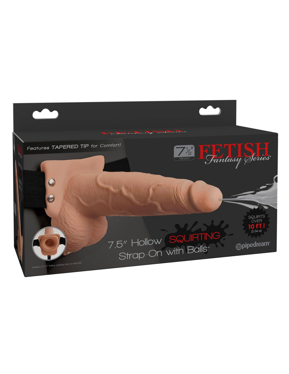 Fetish Fantasy Series 7.5 Inch Hollow Squirting Strap-on With Balls - Flesh - Love It Wet