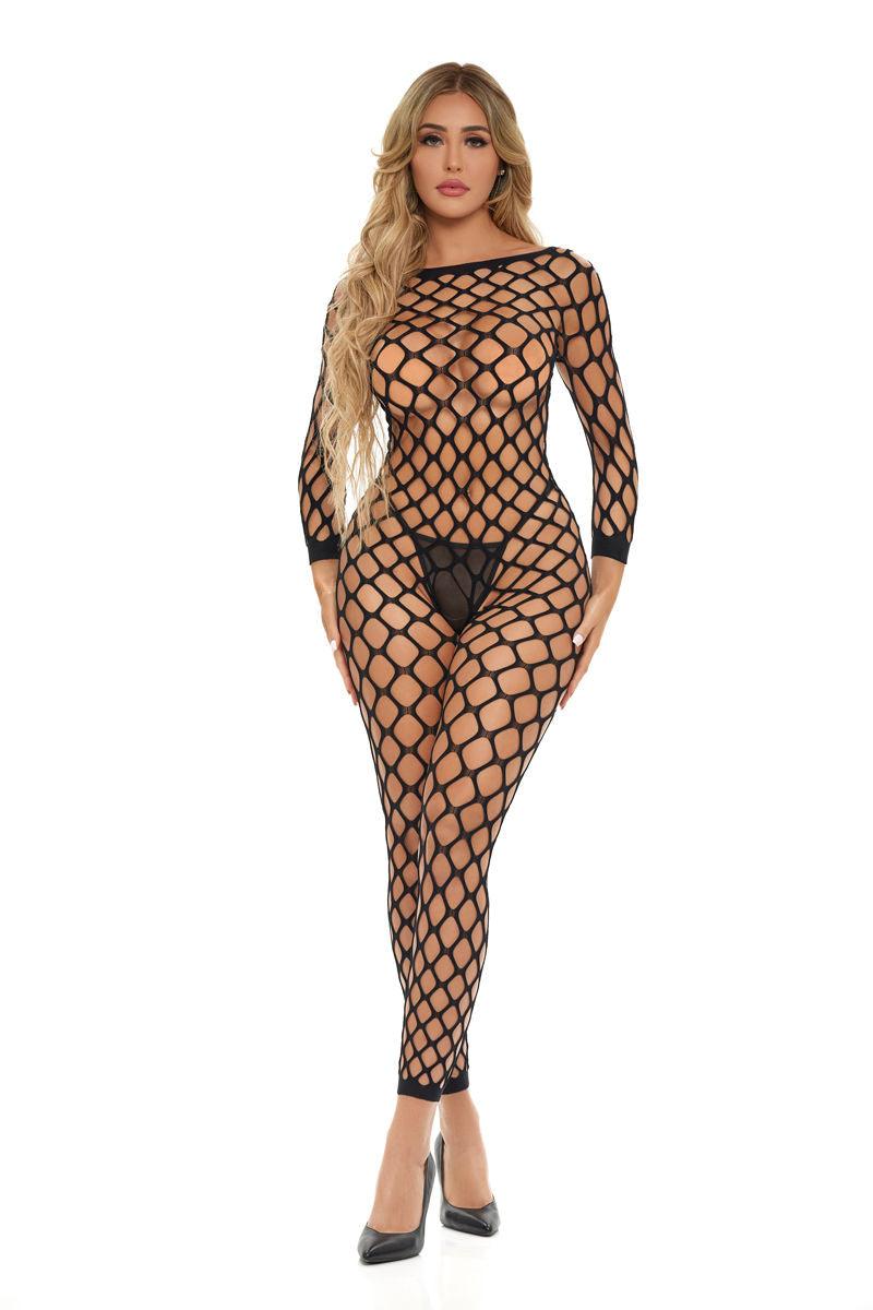 Crotchless Bodystocking - One Size - Black - Love It Wet