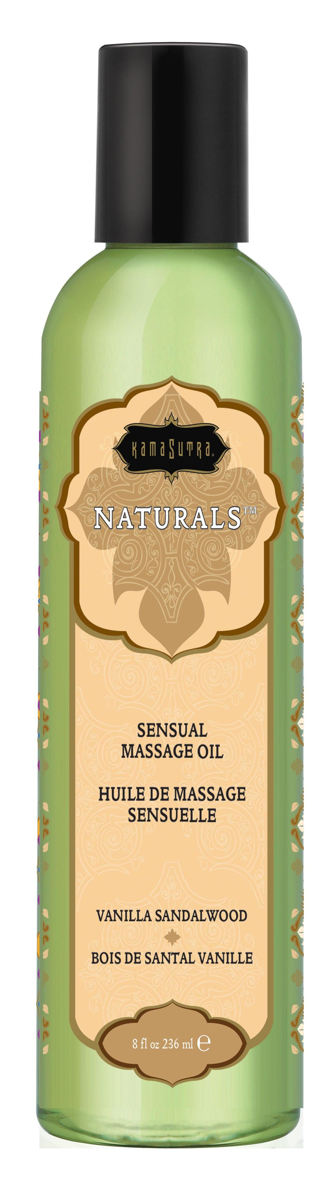 Naturals Massage Oil - Vanilla Sandalwood 8 Fl. Oz. - Love It Wet