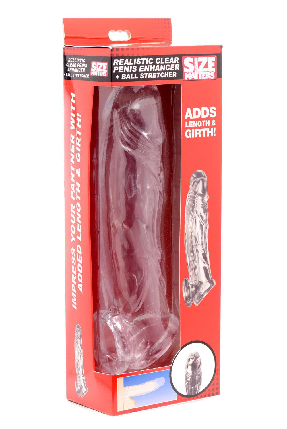 Realistic Clear Penis Enhancer and Ball Stretcher - Love It Wet
