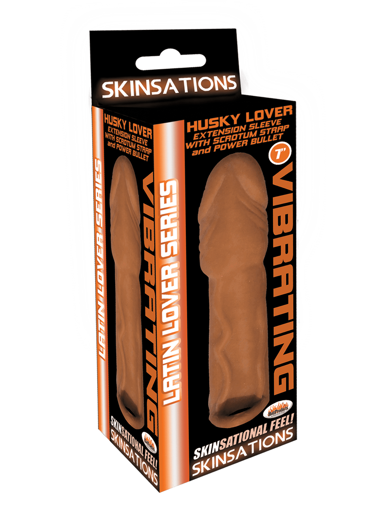 Skinsations Latin Lover Series Husky Lover 7 Inch Vibrating - Brown - Love It Wet