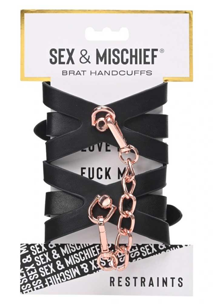 Brat Handcuffs - Black / Rose Gold - Love It Wet