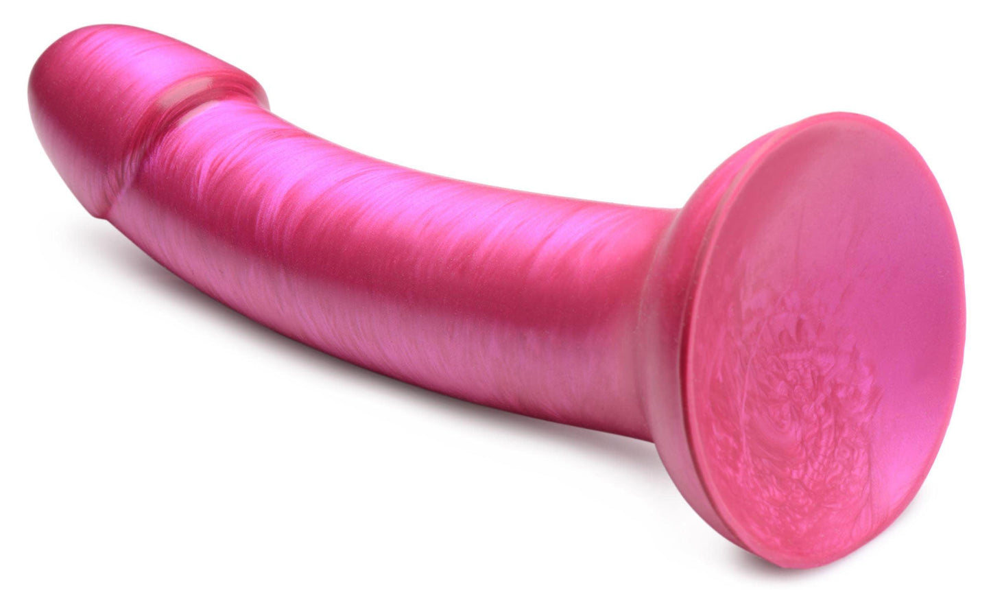 G-Tastic 7 Inch Metallic Silicone Dildo - Pink - Love It Wet