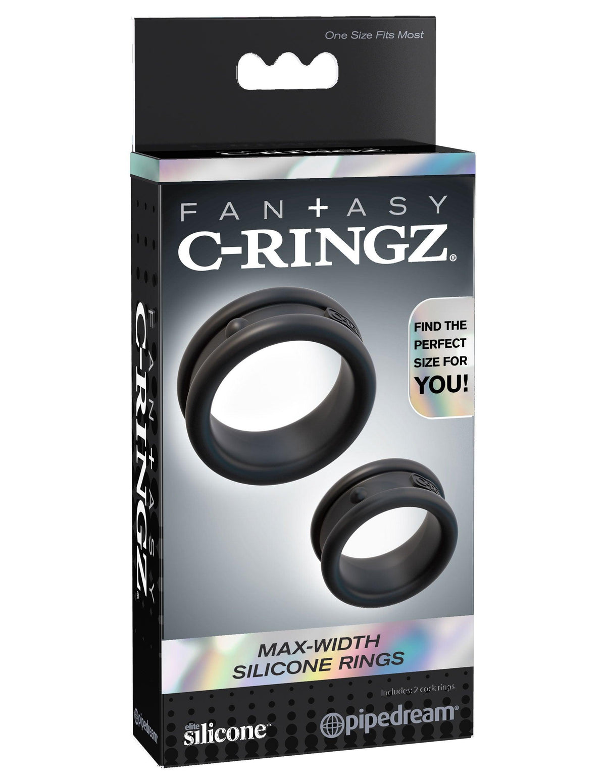 Fantasy C-Ringz Max Width Silicone Rings - Black - Love It Wet