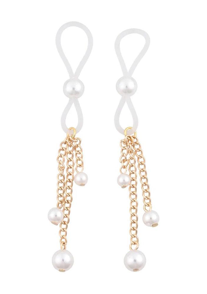 Pearl Nipple Ties - Gold/white - Love It Wet