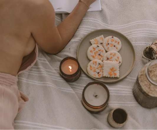 Candles and a quiet self-care moment