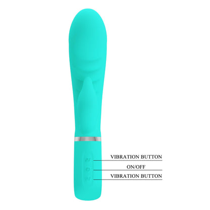 Prescott Super Soft Rabbit Silicone Vibrator -  Vibrator -Teal