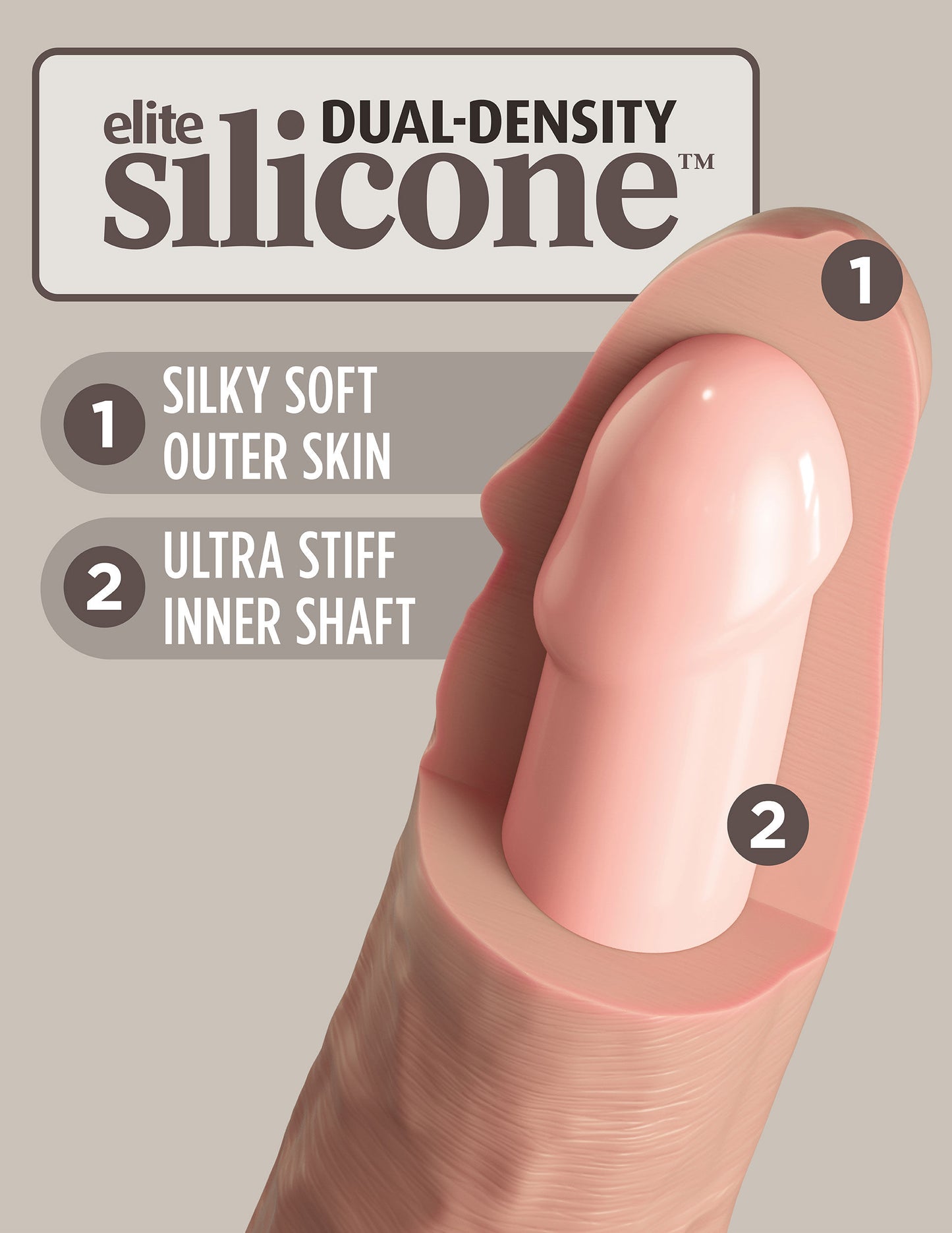 King Cock Elite Beginner's Silicone Body Dock Kit  - Harness and 6 Inch Dildo - Light