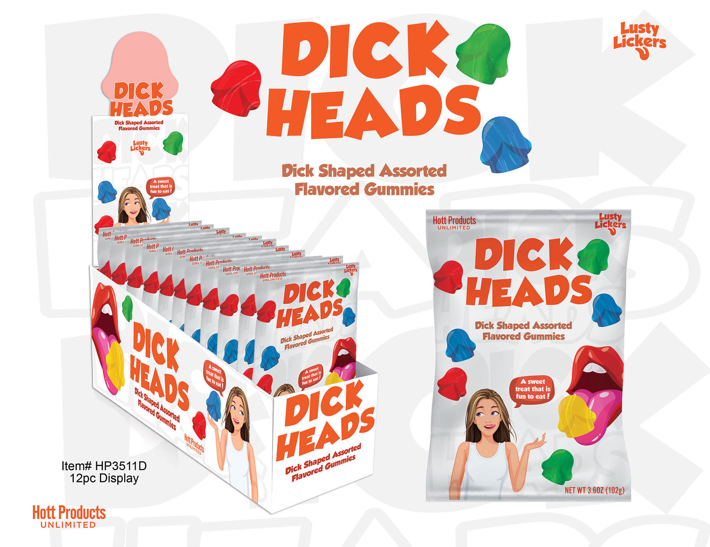 Dick Heads Gummies - Dick Shaped Gummies -  Assorted Flavors