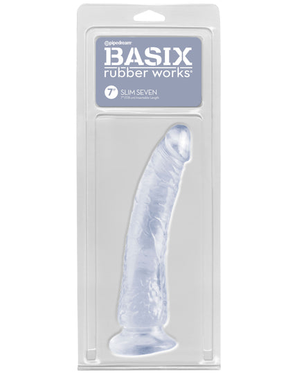 Basix Rubber Works - Slim 7 Inch With Suction Cup - Clear