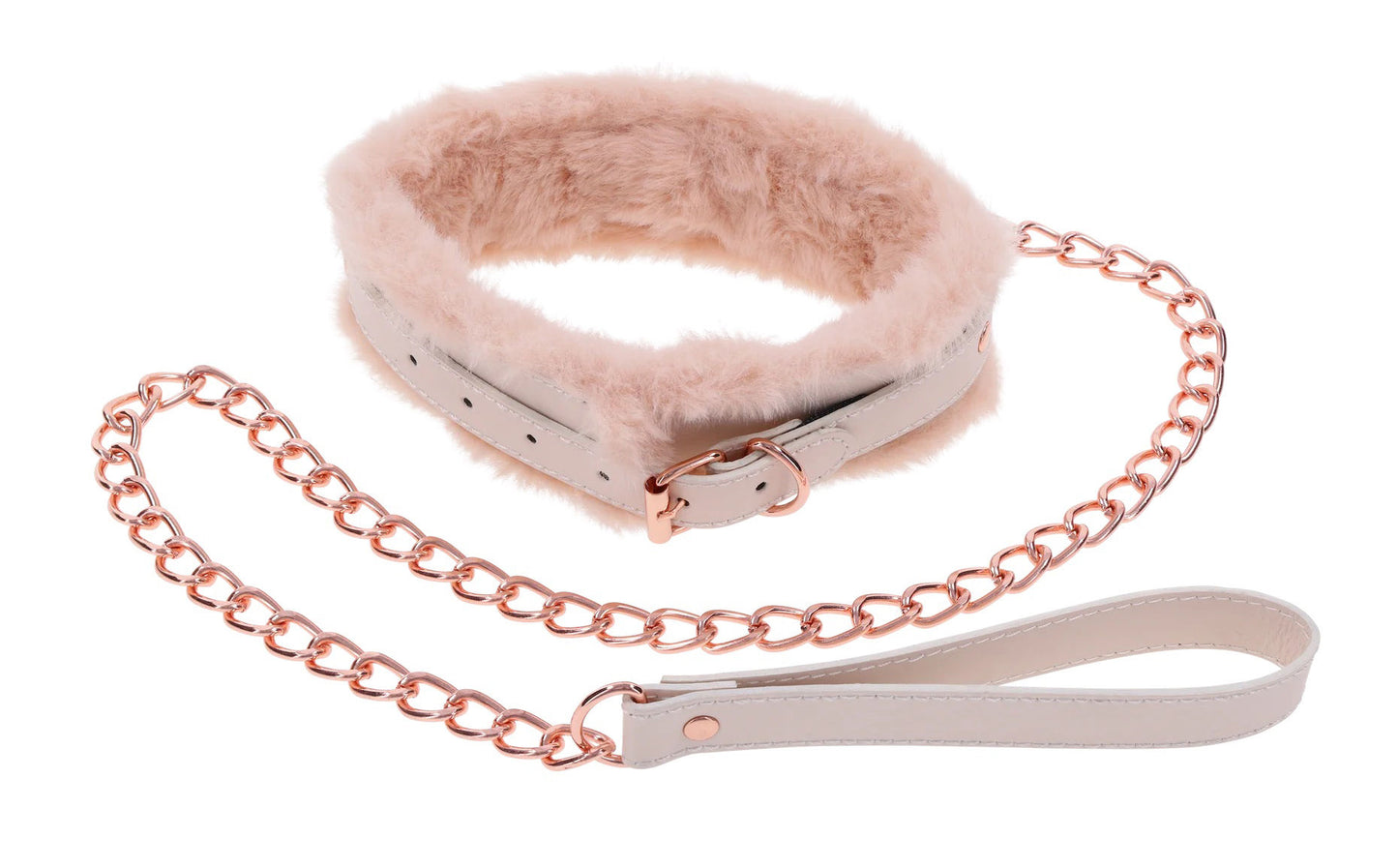 Peaches N Creame Fur Collar and Leash - Pink