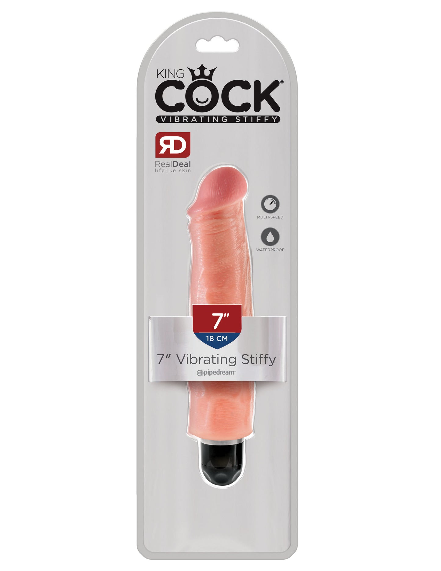 King Cock 7 Inch Vibrating Stiffy - Light