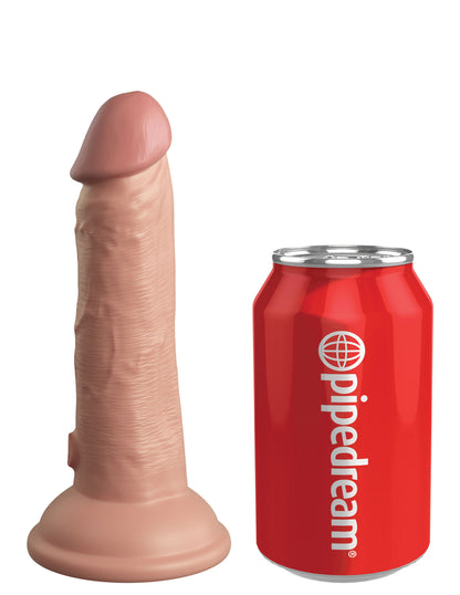 King Cock Elite 6 Inch Vibrating Silicone Dual  Silicone Dual Density Cock - Light