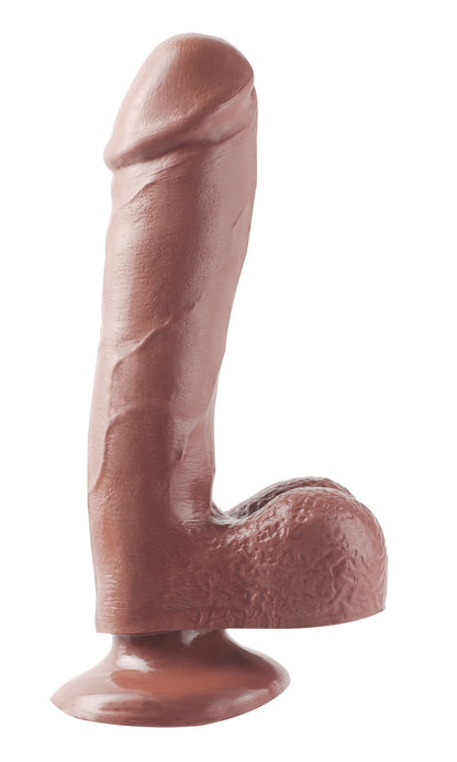 Basix Rubber Works - 7.5 Inch Dong With Suction  Cup - Brown