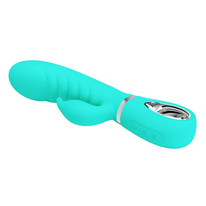 Prescott Super Soft Rabbit Silicone Vibrator -  Vibrator -Teal