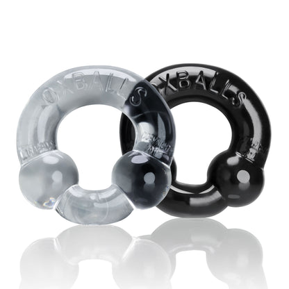 Ultraballs 2- Piece Cockring Set - Black & Clear