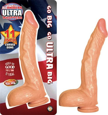 All American Ultra Whoppers 11-Inch Curved Dong -  Flesh