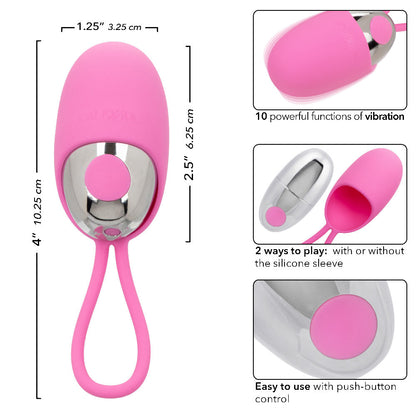 Turbo Buzz Bullet With Removable Silicone Sleeve - Pink