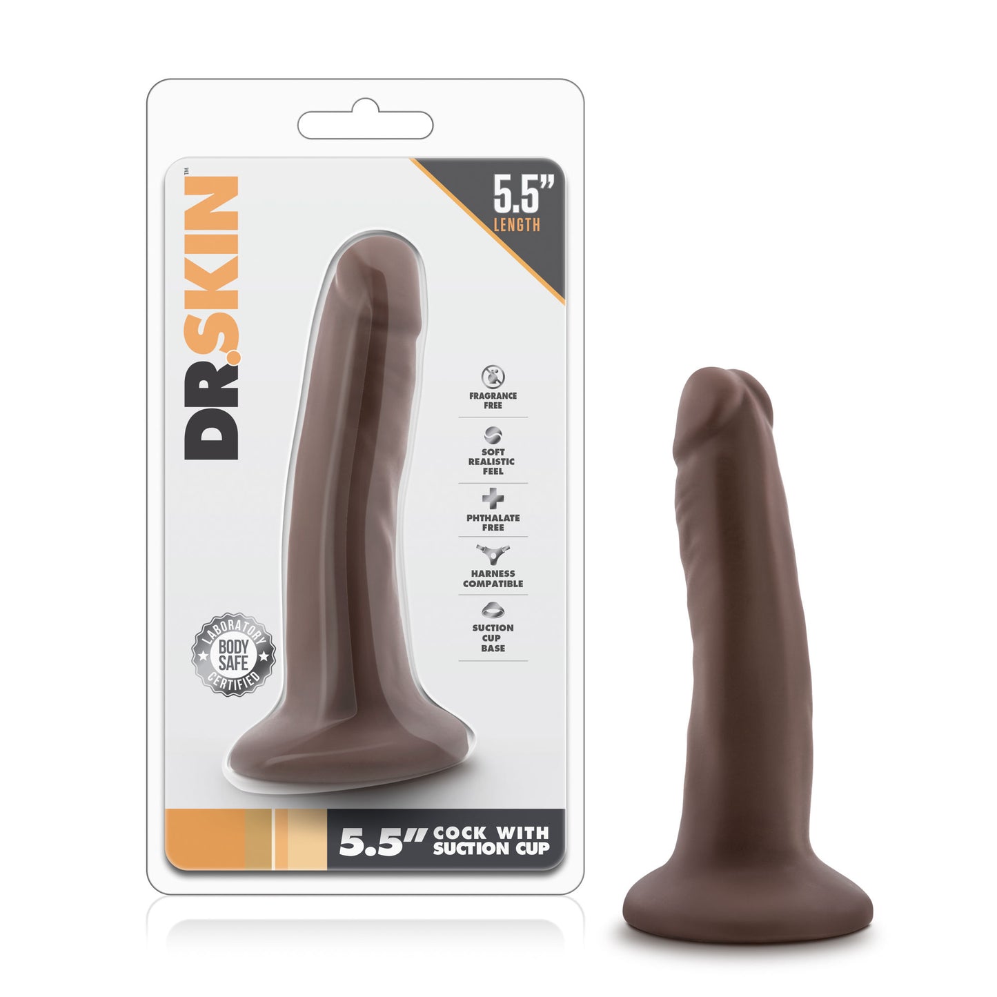 Dr. Skin - 5.5 Inch Cock With Suction Cup - Chocolate