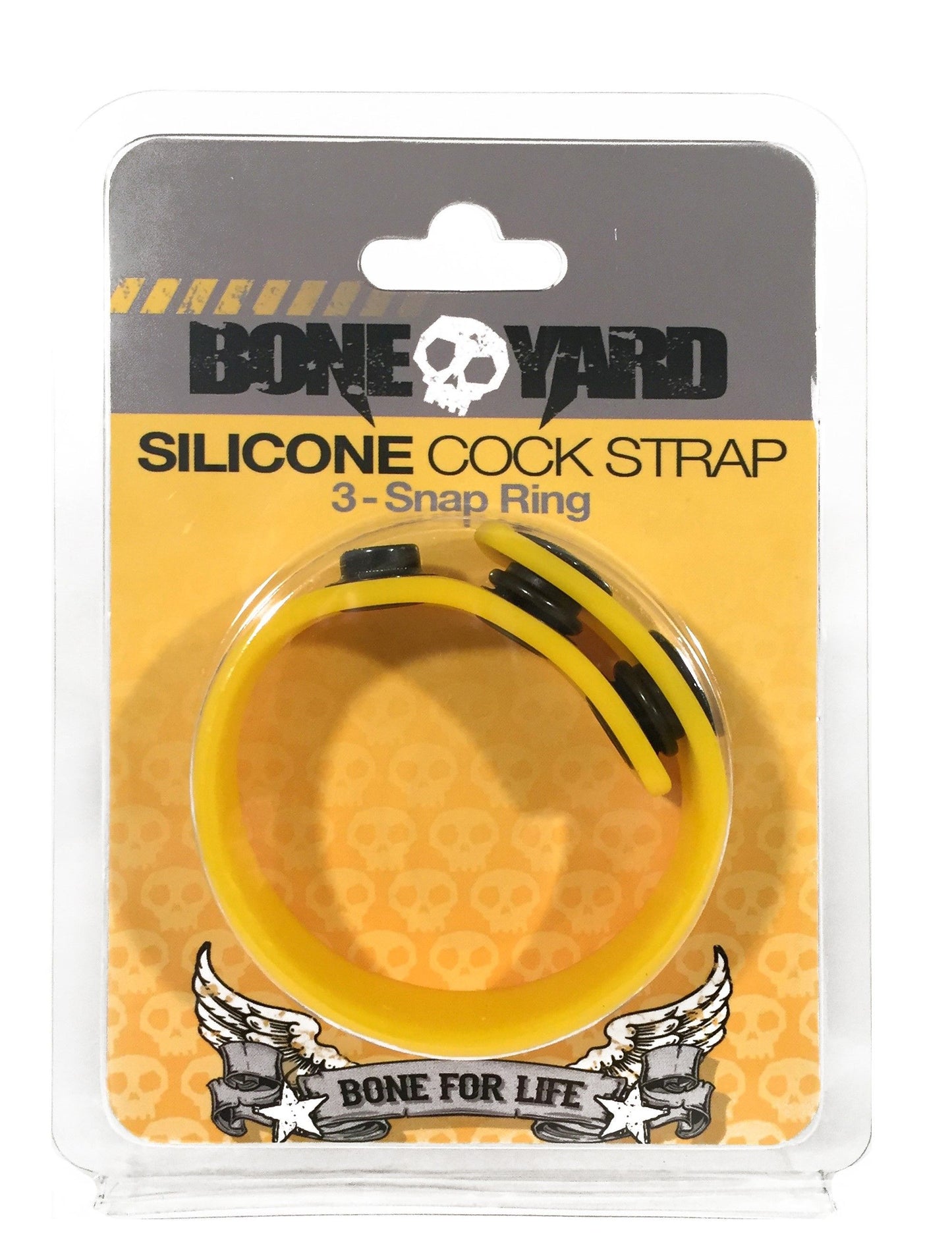 Boneyard Silicone Cock Strap 3 - Snap Ring - Yellow