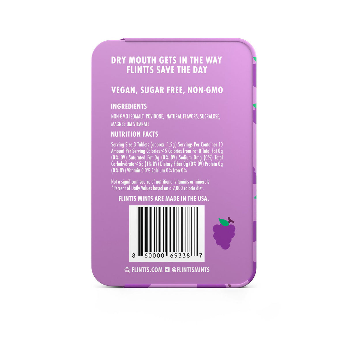 Flintts Mouth Watering Mints Luxury Grape -  F-Strength 125