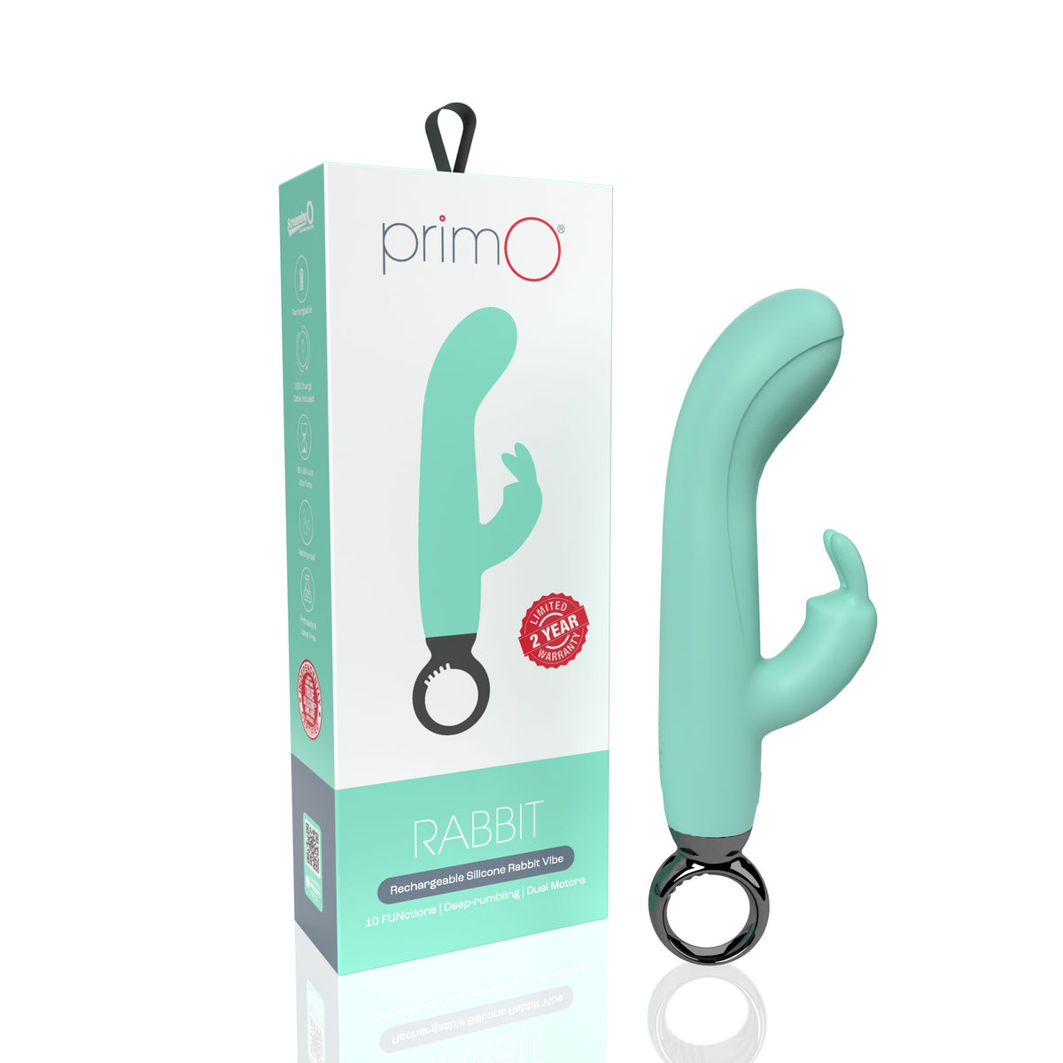 Primo Rabbit Rechargeable Vibrator - Blueberry