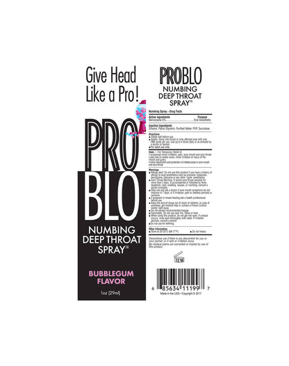 Pro Blo Throat Numbing Spray 1oz - Cotton Candy