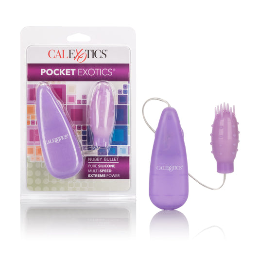 Silicone Slims Vibrating Nubby Bullet - Purple