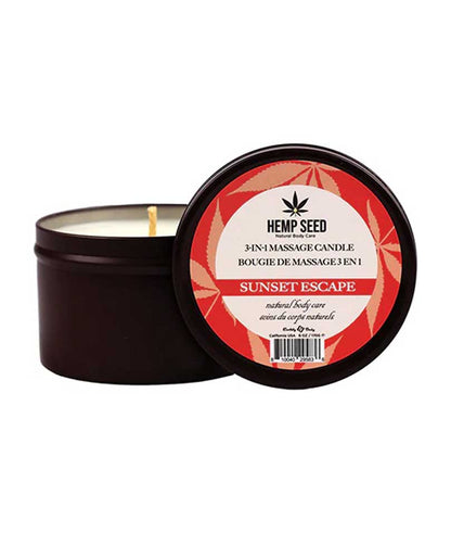 Hemp Seed 3-in-1 Massage Candle - Sunset Escape 6 Oz