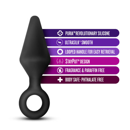 Anal Adventures Platinum - Silicone Loop Plug -  Large - Black