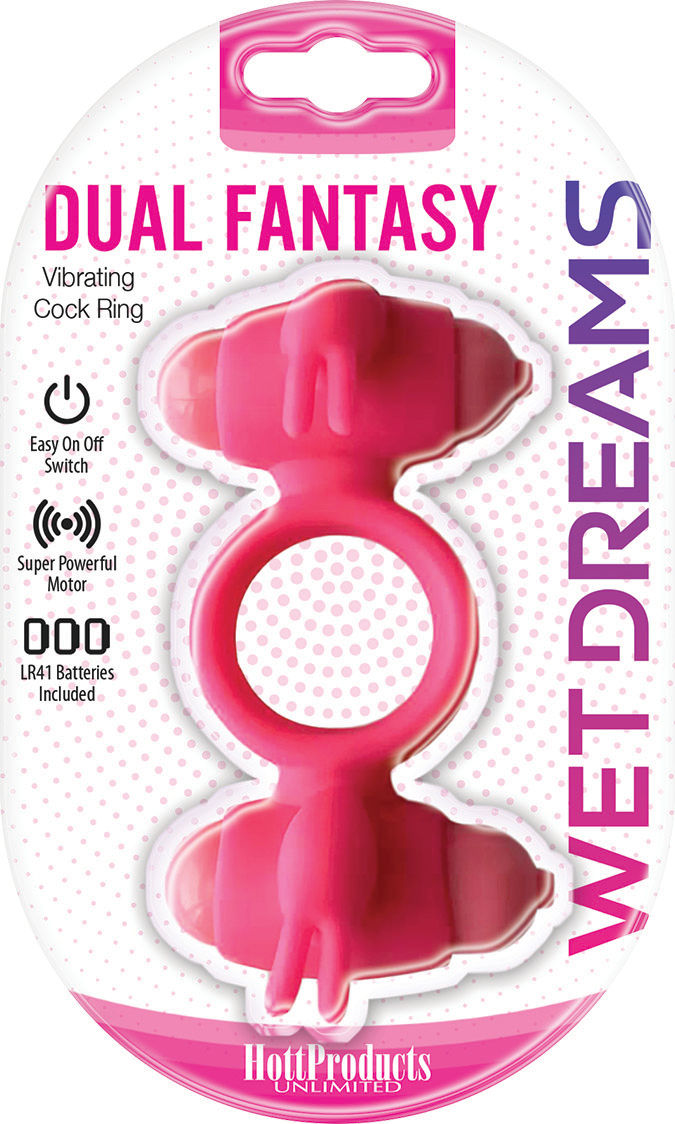 Wet Dreams - Dual Fantasy Cock Ring With Turbo Motors - Pink