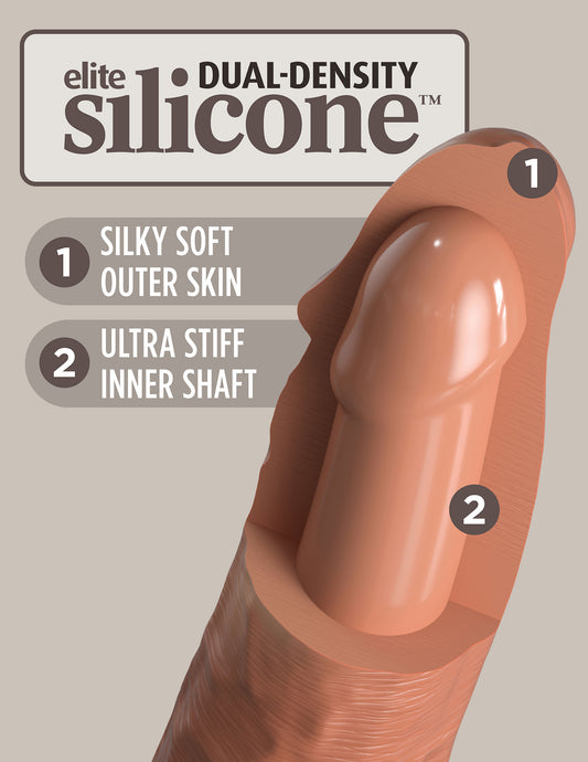 King Cock Elite 8 Inch Silicone Dual Density Cock  - Tan