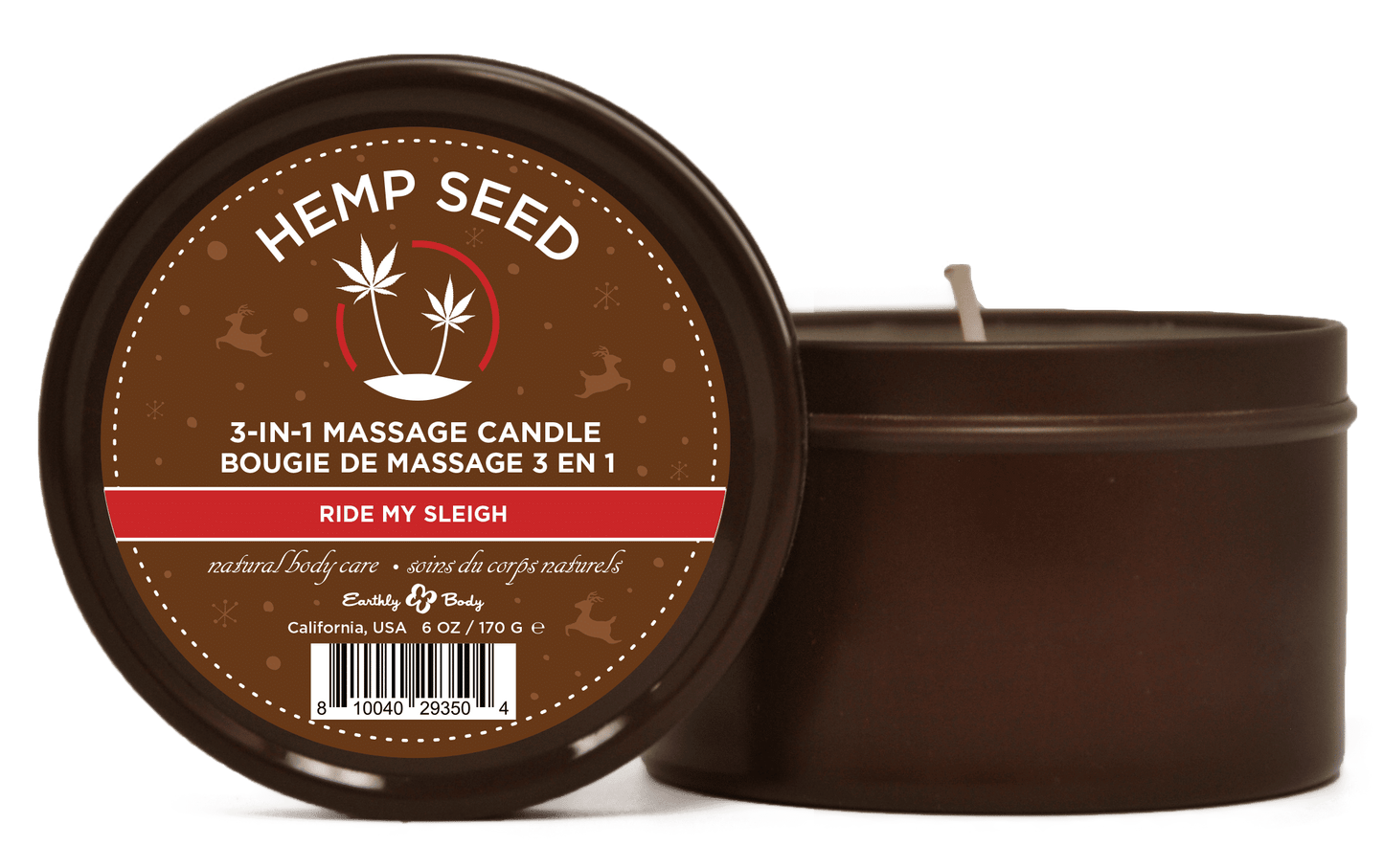 Hemp Seed 3-in-1 Massage Candle Ride My Sleigh  6oz/ 170 G