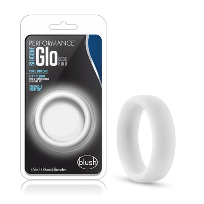 Performance - Silicone Glo Cock Ring - Blue Glow