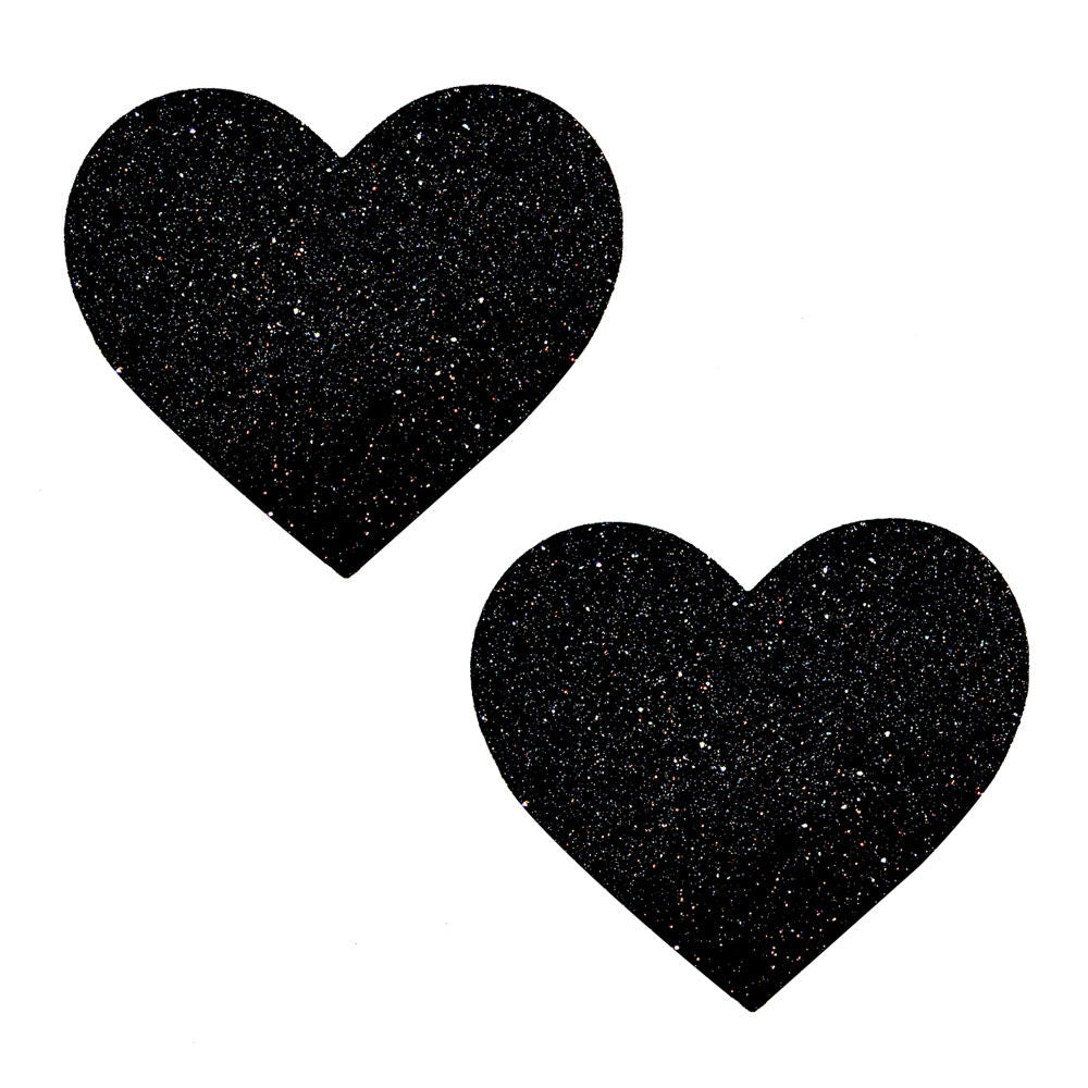 Black Malice Glitter I Heart U Nipztix Pasties