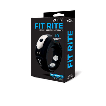 Zolo Fit Rite Vibrate Cock Ring With Snaps - Black