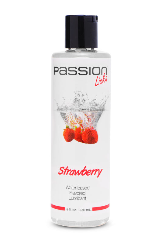 Passion Licks Strawberry Water Based Flavored  Lubricant - 8 Fl Oz / 236 ml