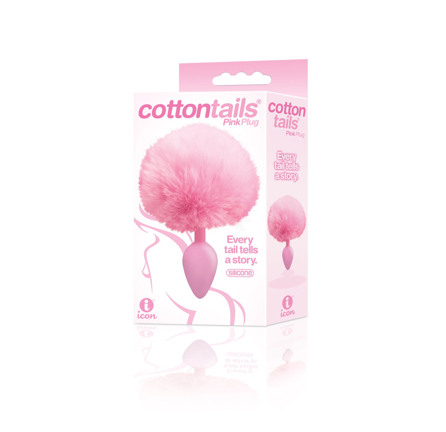 The 9's Cottontails Silicone Bunny Tail Butt Plug  - Pink