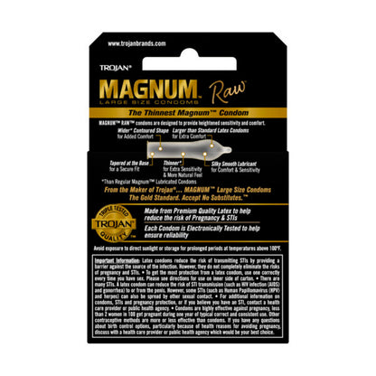 Trojan Magnum Raw 3 Ct Condoms