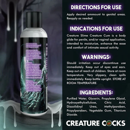 8oz Creature Slime Creature Cum Unscented Jizz  - Lubricant - Clear