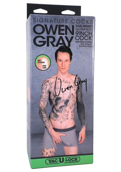 Signature Cocks - Owen Gray - 9 Inch Ultraskyn  Cock With Removable Vac-U-Lock Suction Cup - Skin Tone