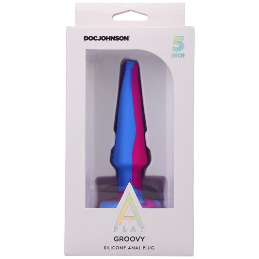 A-Play Groovy Silicone Anal Plug 5 Inch - Berry