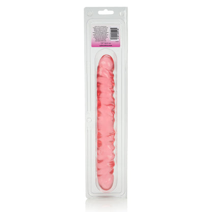 Translucence 12 Inches Veined Double Dong - Pink