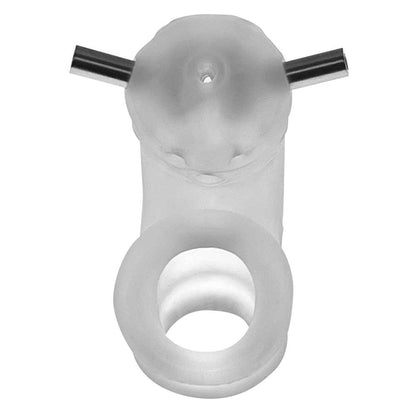 Airlock Electro Air-Lite Vented Chastity With Two  4mm Contacts - Clear Ice