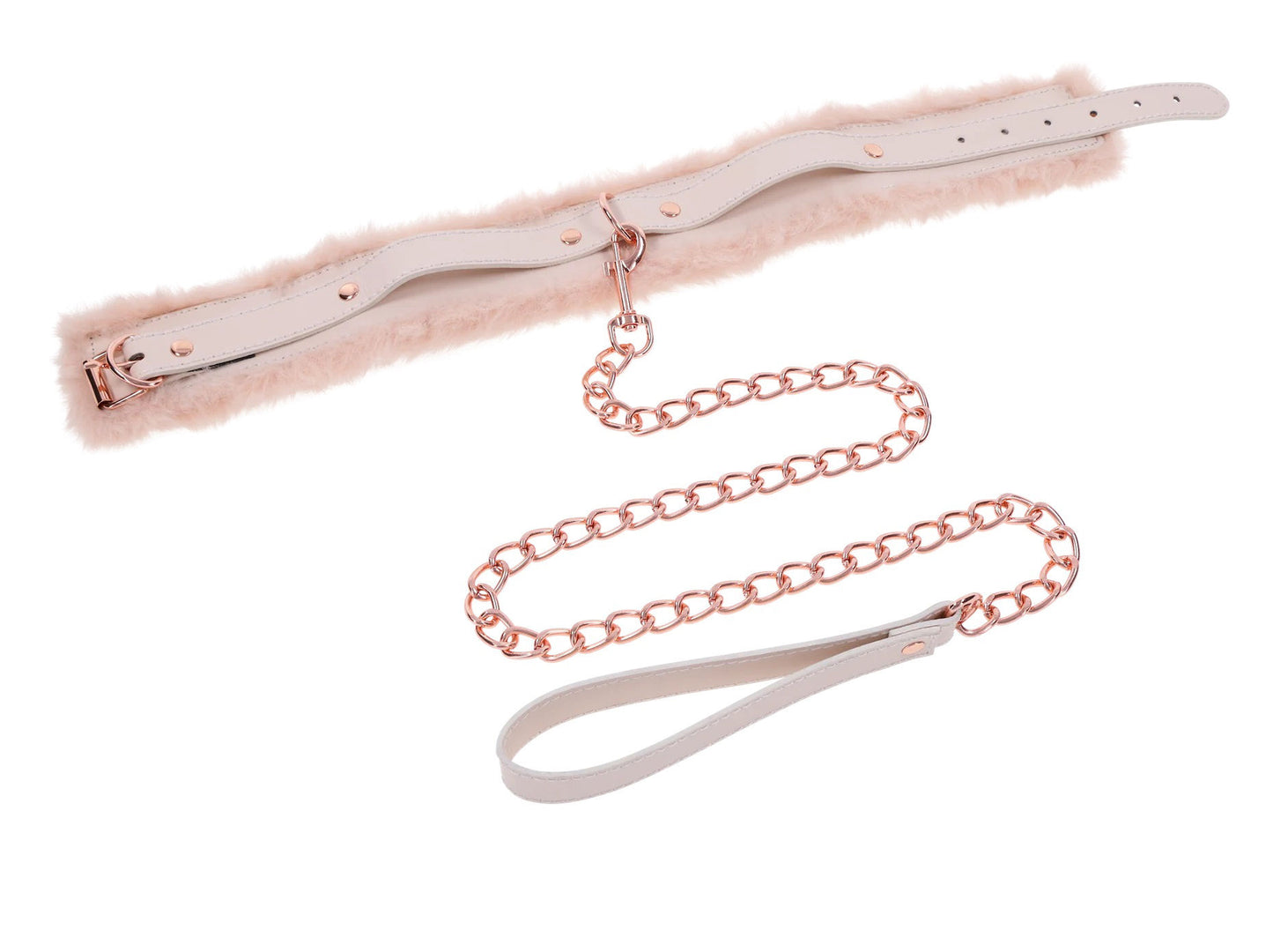 Peaches N Creame Fur Collar and Leash - Pink