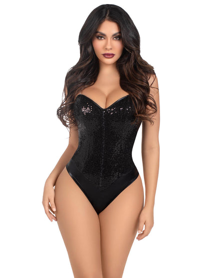 Sequin Bodysuit - Medium - Black